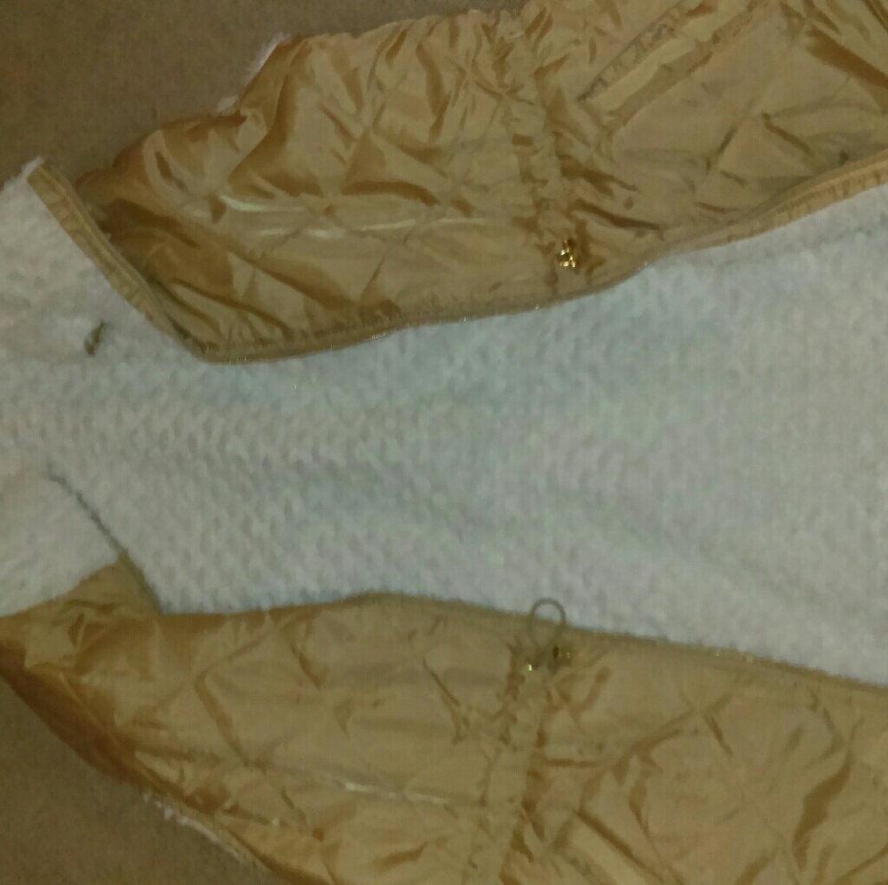 Gold and white fur vest